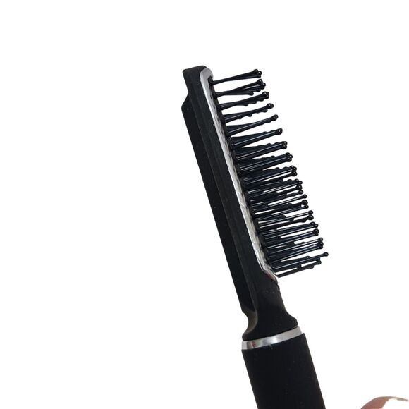 Pro Salon Flat Hair Brush TEASE STYLING Black RHINESTONES Handle Fancy 7" Hairdo - Picture 6 of 10